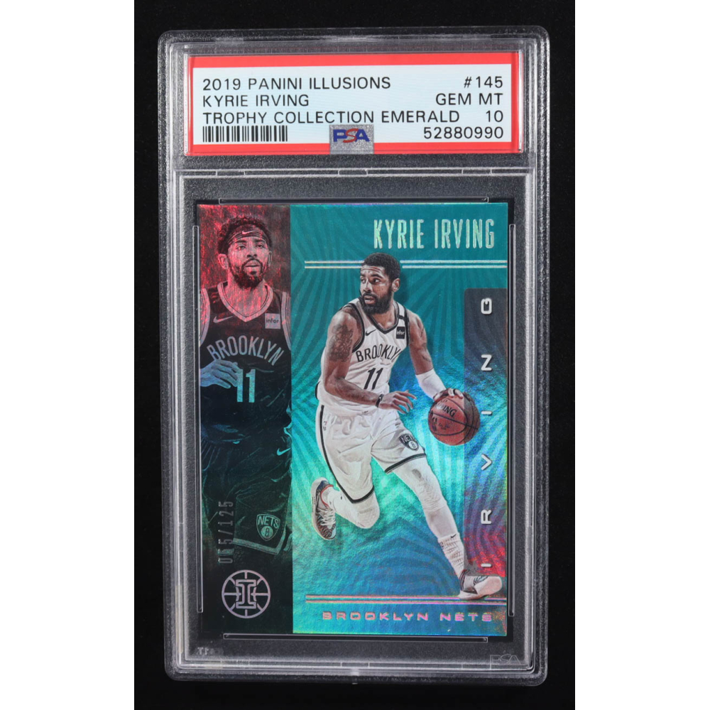 Kyrie Irving 2019-20 Panini Illusions Trophy Collection Emerald #145 #055/125 (PSA 10) at PristineAuction.com