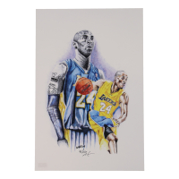 Kobe Bryant - Lakers - Joshua Barton Signed LE 12x18 Lithograph #/250 (PA) at PristineAuction.com