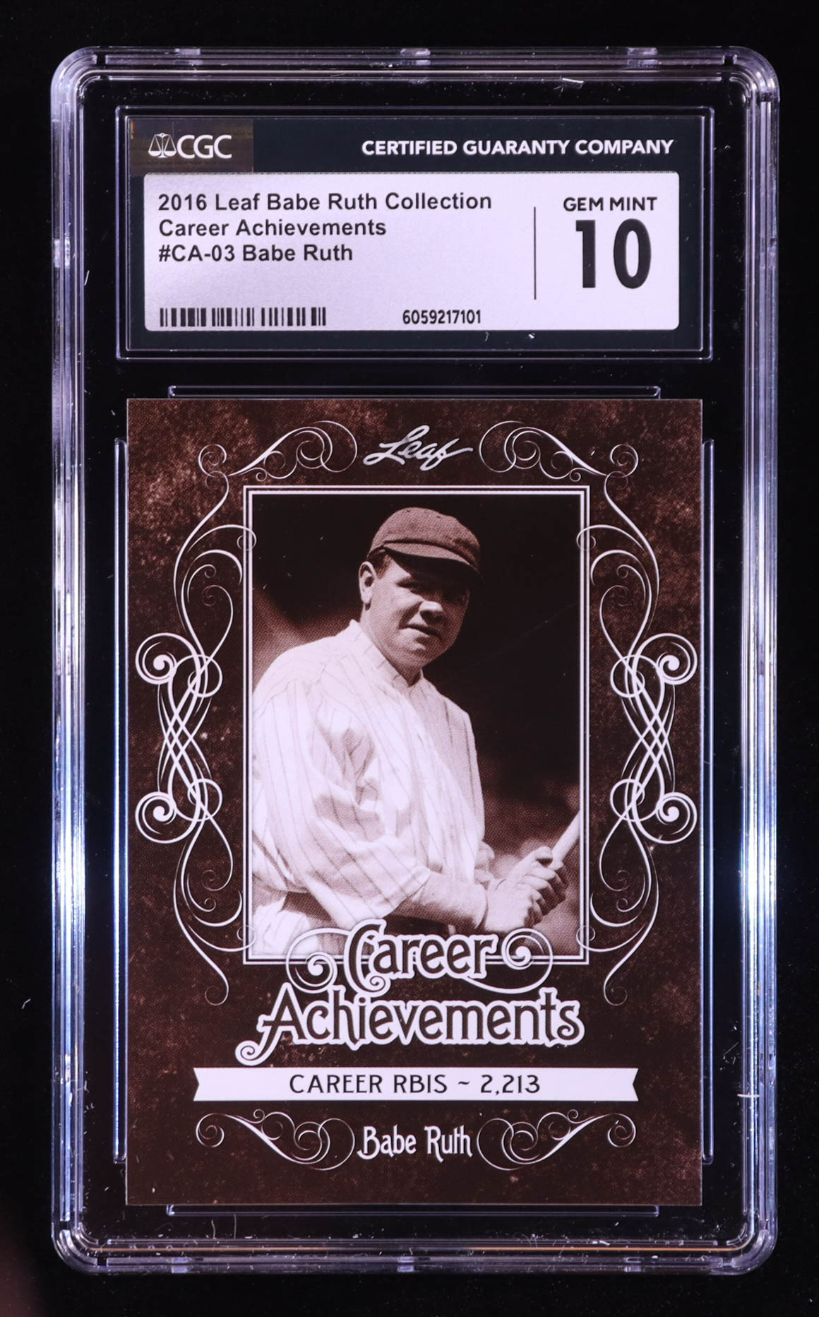 Babe Ruth 2016 Leaf Babe Ruth Collection Career Achievements #CA3 (CGC 10) at PristineAuction.com Babe Ruth 2016 Leaf Babe Ruth Collection Career Achievements #CA3 (CGC 10) at PristineAuction.com