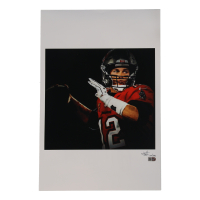 Tom Brady - Buccaneers - Joshua Barton Signed LE 12x18 Lithograph #/500 (SI) at PristineAuction.com