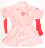 Lori Petty Signed "A League of Their Own" Rockford Peaches Baseball Jersey Inscribed "Kit" (Schwartz) at PristineAuction.com