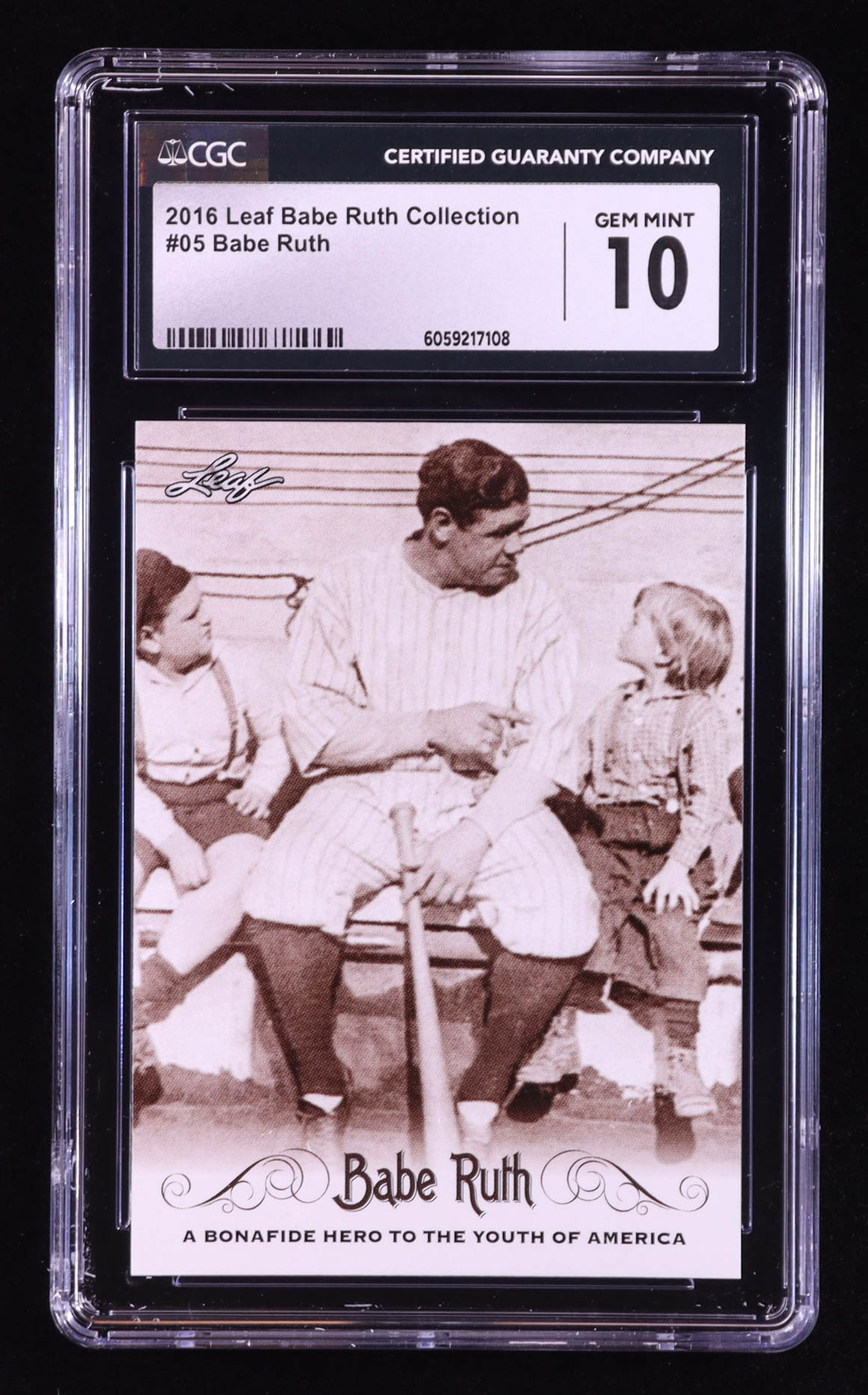 Babe Ruth 2016 Leaf Babe Ruth Collection #5 (CGC 10) at PristineAuction.com Babe Ruth 2016 Leaf Babe Ruth Collection #5 (CGC 10) at PristineAuction.com