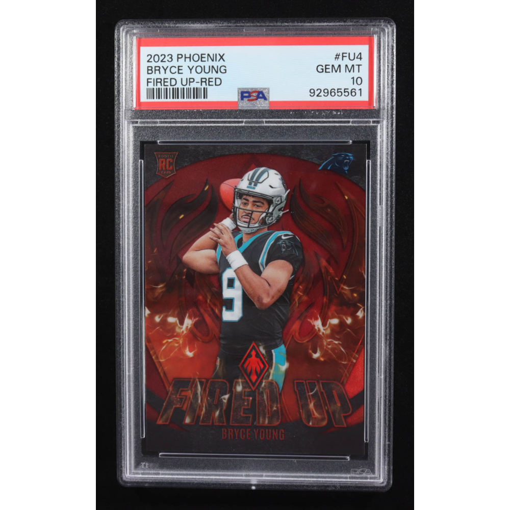 Bryce Young 2023 Panini Phoenix Fired Up Red #4 RC #123/199 (PSA 10) at PristineAuction.com