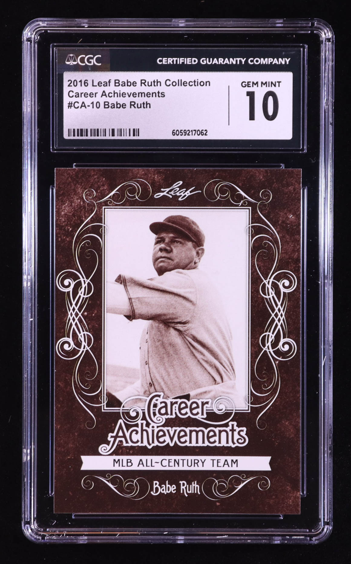 Babe Ruth 2016 Leaf Babe Ruth Collection Career Achievements #CA10 (CGC 10) at PristineAuction.com Babe Ruth 2016 Leaf Babe Ruth Collection Career Achievements #CA10 (CGC 10) at PristineAuction.com