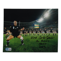 "King" Carlos Spencer Signed All Blacks 8x10 Photo Inscribed "All Blacks Haka 2003" (Beckett) at PristineAuction.com
