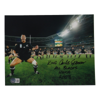 "King" Carlos Spencer Signed All Blacks 8x10 Photo Inscribed "All Blacks Haka 2003" (Beckett) at PristineAuction.com