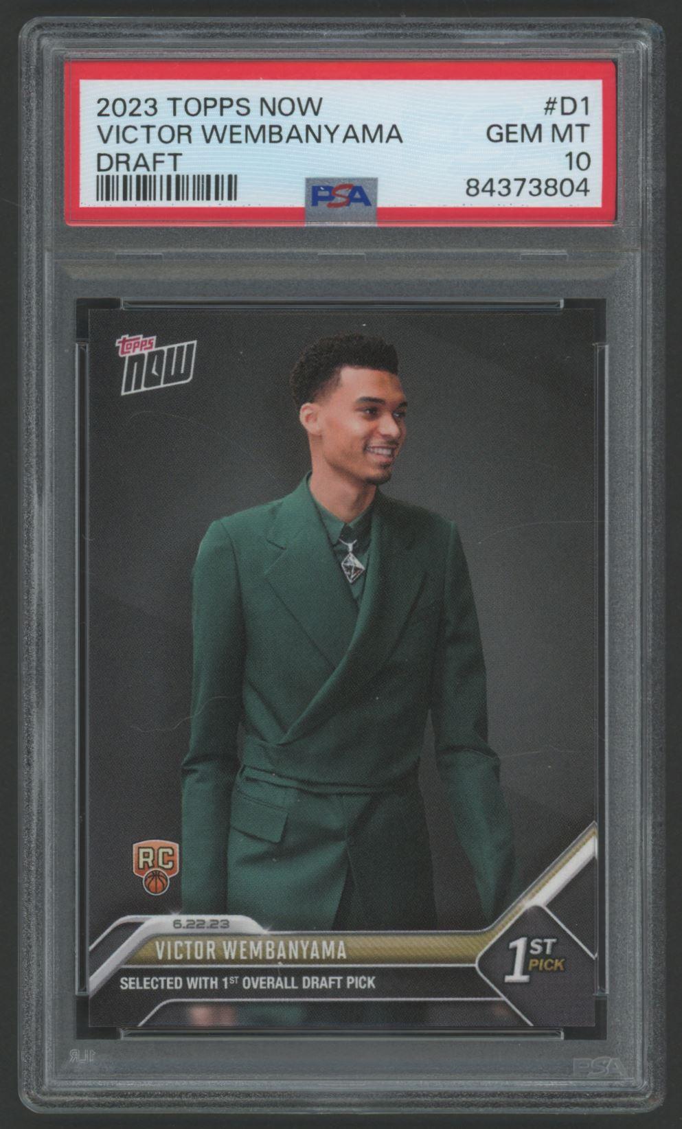 Victor Wembanyama 2023 Topps Now Draft #D1 RC (PSA 10) at PristineAuction.com Victor Wembanyama 2023 Topps Now Draft #D1 RC (PSA 10) at PristineAuction.com
