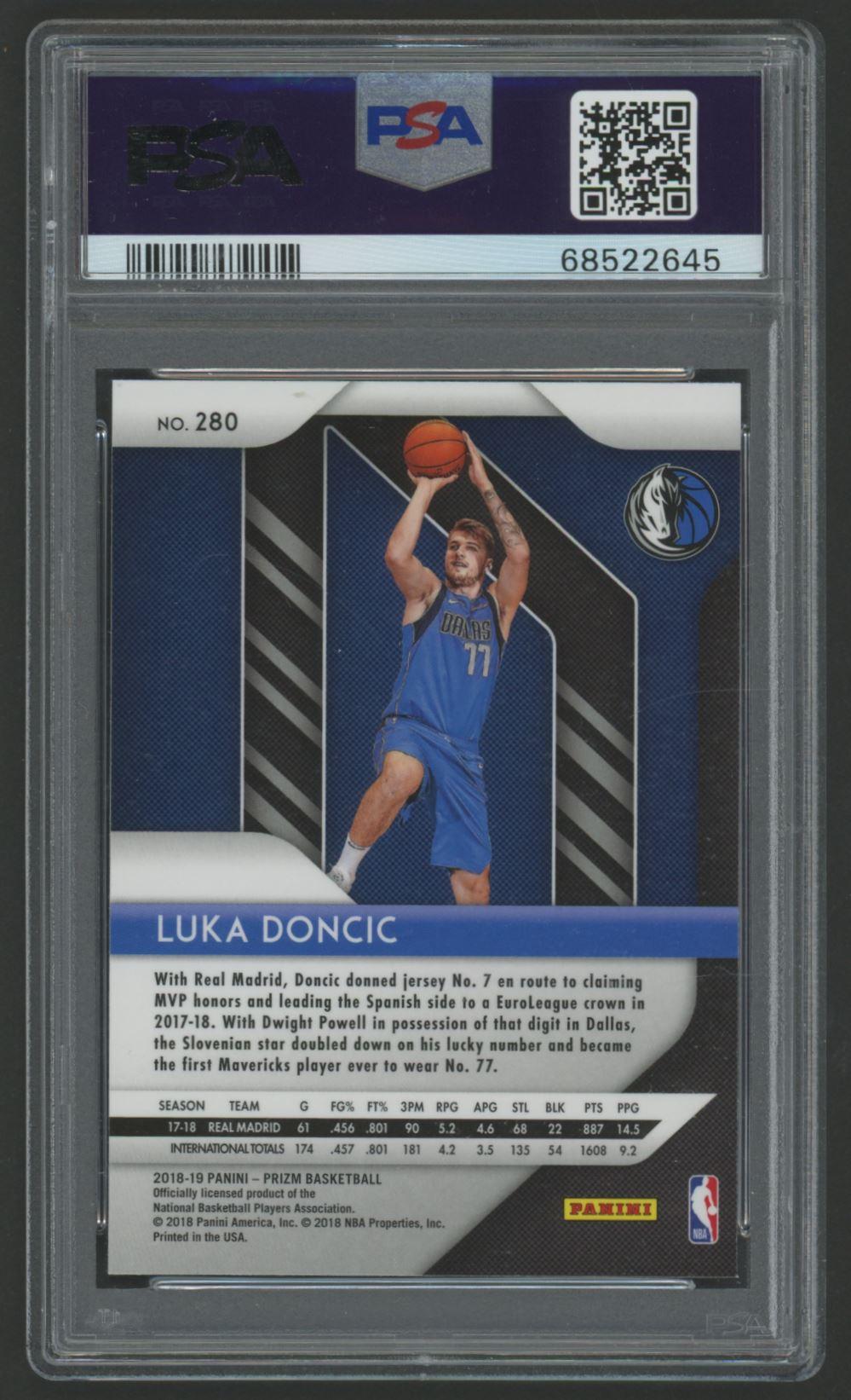 Luka Doncic 2018 Panini Prizm #280 (PSA 9) at PristineAuction.com Luka Doncic 2018 Panini Prizm #280 (PSA 9) at PristineAuction.com
