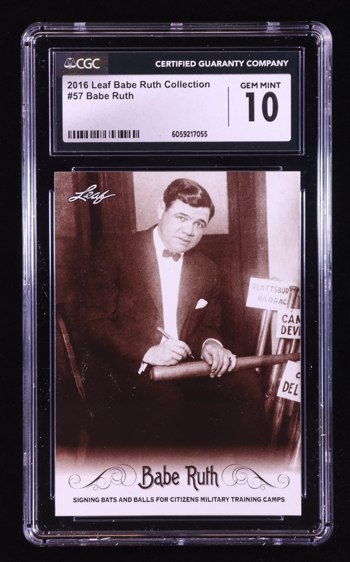 Babe Ruth 2016 Leaf Babe Ruth Collection #57 (CGC 10) at PristineAuction.com Babe Ruth 2016 Leaf Babe Ruth Collection #57 (CGC 10) at PristineAuction.com