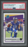 Justin Jefferson Signed 2020 Donruss #313 RR RC (PSA 8 | Autograph Graded 10) at PristineAuction.com
