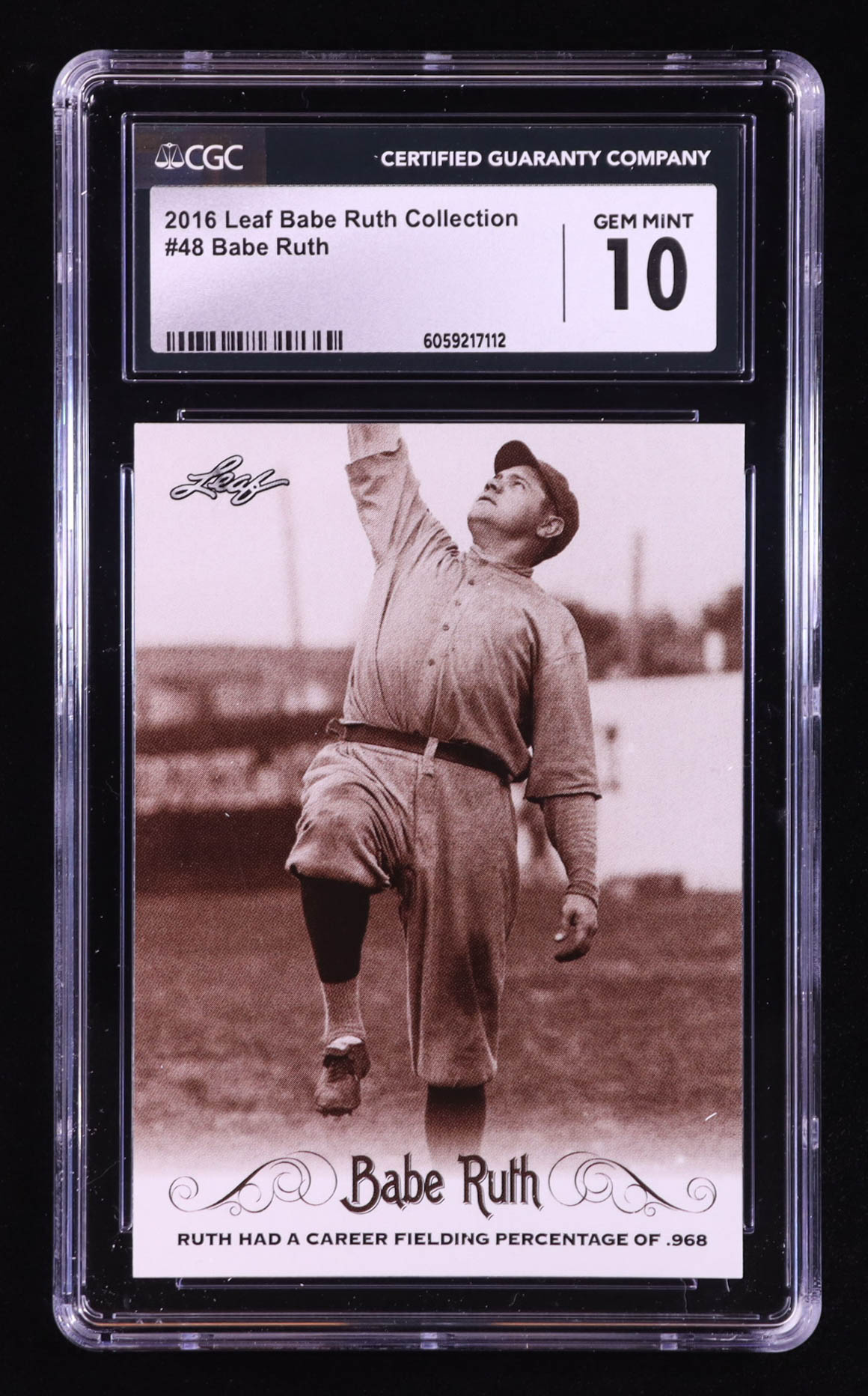 Babe Ruth 2016 Leaf Babe Ruth Collection #48 (CGC 10) at PristineAuction.com Babe Ruth 2016 Leaf Babe Ruth Collection #48 (CGC 10) at PristineAuction.com