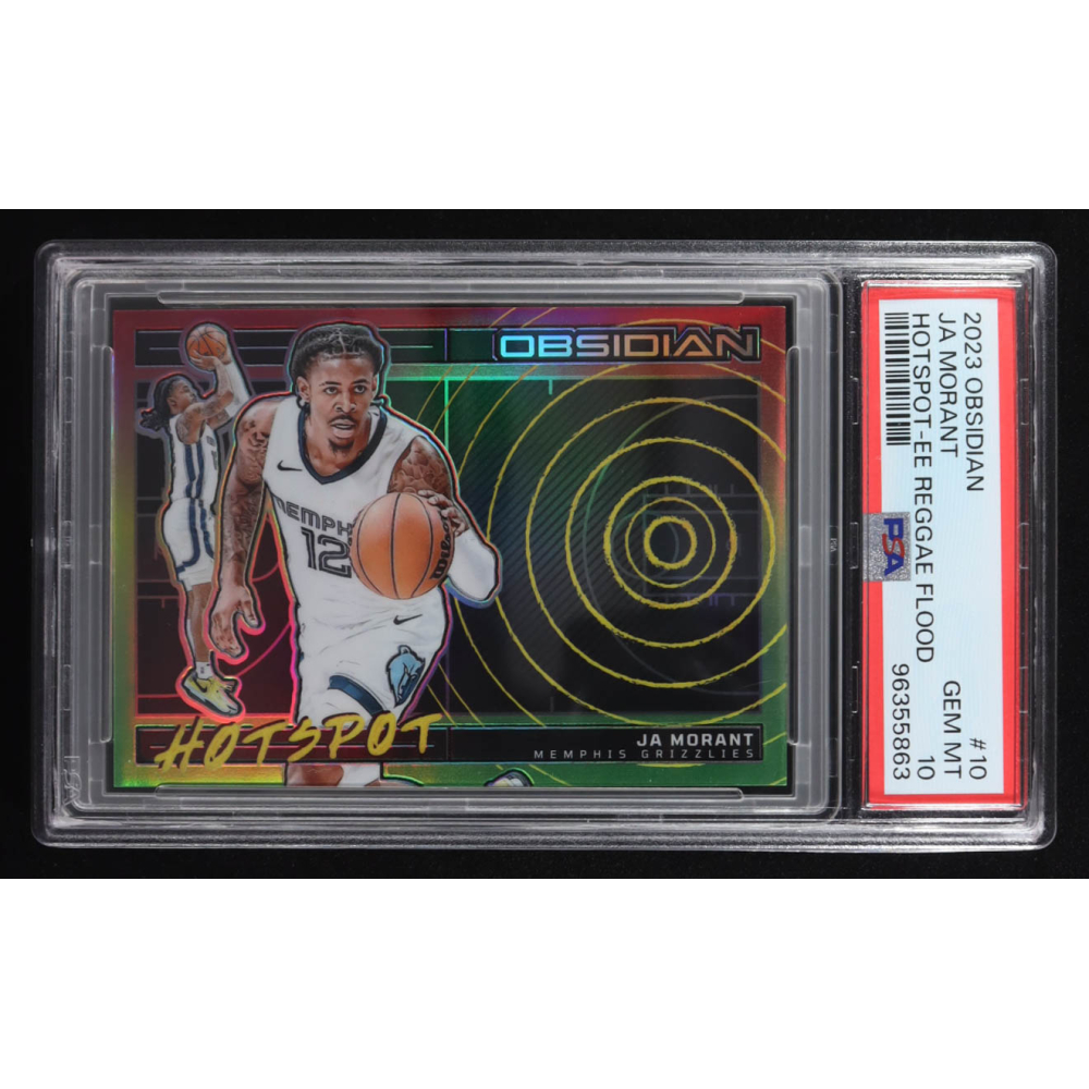 Ja Morant 2023-24 Panini Obsidian Hotspot Electric Etch Reggae Flood #10 #59/60 (PSA 10) at PristineAuction.com