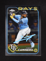 Junior Caminero Signed 2024 Topps Chrome #213 RC (JSA) at PristineAuction.com