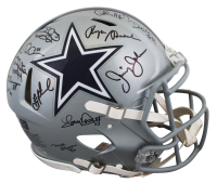 Cowboys Ring of Honor Full-Size Authentic On-Field Speed Helmet Signed By (11) with Troy Aikman, Emmitt Smith, Michael Irvin (Beckett) at PristineAuction.com
