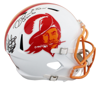 Warren Sapp & Mike Alstott Signed Buccaneers Full-Size Throwback Alternate Speed Helmet Inscribed "QB Killa" & "A-Train" (Beckett) at PristineAuction.com