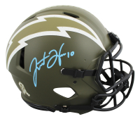 Justin Herbert Signed Chargers Full-Size Authentic On-Field Salute To Service Alternate Speed Helmet (Fanatics) at PristineAuction.com