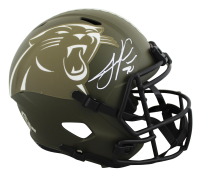 Julius Peppers Signed Panthers Full-Size Salute To Service Alternate Speed Helmet (Beckett) at PristineAuction.com
