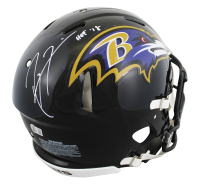 Ray Lewis Signed Ravens Full-Size Authentic On-Field Speed Helmet Inscribed "HOF 18" (Beckett) at PristineAuction.com