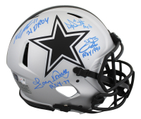 Cowboys Rookie of the Year Full-Size Authentic On-Field Rave Alternate Speed Helmet Signed & Inscribed by (4) with Dak Prescott, Emmitt Smith, Micah Parsons, & Tony Dorsett (Beckett) at PristineAuction.com