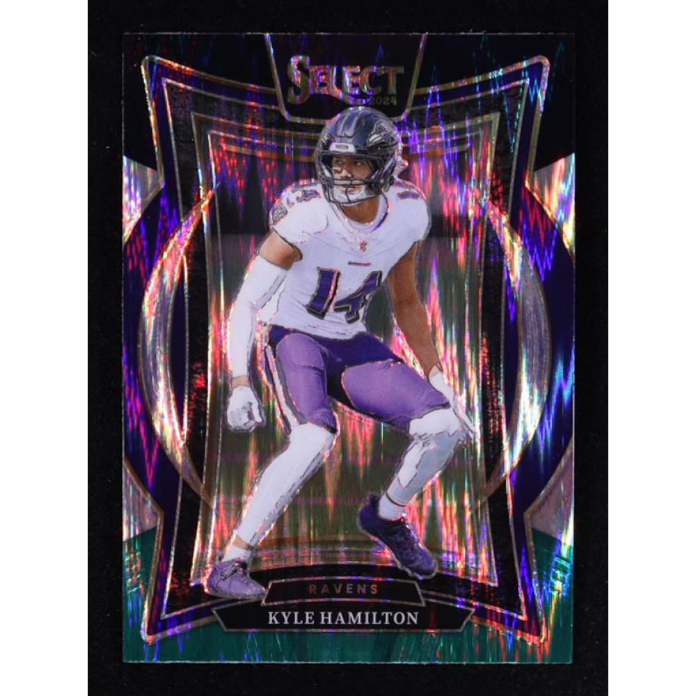 Kyle Hamilton 2024 Select Prizm Black and Green Shock #78 at PristineAuction.com