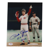 Pete Rose Signed Reds 8x10 Photo Inscribed "Hit King 4192" (PSA) at PristineAuction.com