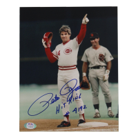 Pete Rose Signed Reds 8x10 Photo Inscribed "Hit King #4192" (PSA) at PristineAuction.com
