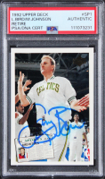 Larry Bird & Magic Johnson Signed 1992 Upper Deck #SP1 (PSA) at PristineAuction.com
