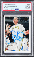 Larry Bird & Magic Johnson Signed 1992 Upper Deck #SP1 (PSA 9 | Auto 10) at PristineAuction.com
