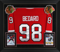 Connor Bedard Signed Blackhawks Custom Framed Fanatics Authentic Jersey (Fanatics) at PristineAuction.com