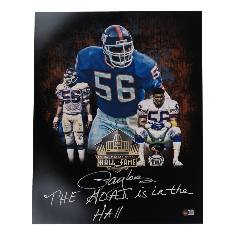 Lawrence Taylor Signed Giants 16x20 Photo Inscribed "The G.O.A.T. is in the HALL" (Beckett) at PristineAuction.com