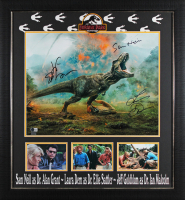Sam Neil, Laura Dern & Jeff Goldblum Signed "Jurassic Park" Custom Framed Photo (Beckett) at PristineAuction.com