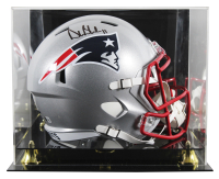 Drew Bledsoe Signed Patriots Full-Size Speed Helmet with Display Case (Beckett) at PristineAuction.com