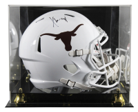 Xavier Worthy Signed Texas Longhorns Full-Size Speed Helmet with Display Case (Fanatics) at PristineAuction.com