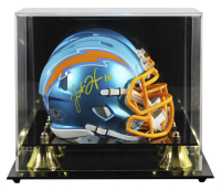 Justin Herbert Signed Chargers Flash Alternate Speed Mini Helmet with Display Case (Fanatics) at PristineAuction.com