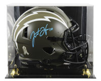 Justin Herbert Signed Chargers Full-Size Authentic On-Field Salute To Service Alternate Speed Helmet with Display Case (Fanatics) at PristineAuction.com