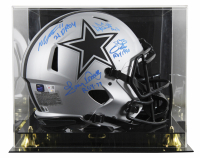 Cowboys Rookie of the Year Full-Size Authentic On-Field Rave Alternate Speed Helmet Signed & Inscribed by (4) with Dak Prescott, Emmitt Smith, Micah Parsons, & Tony Dorsett (Beckett) at PristineAuction.com