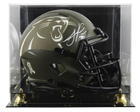 Julius Peppers Signed Panthers Full-Size Salute To Service Alternate Speed Helmet with Display Case (Beckett) at PristineAuction.com