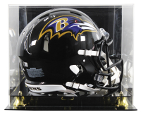 Ray Lewis Signed Ravens Full-Size Authentic On-Field Speed Helmet Inscribed "HOF 18" with Display Case (Beckett) at PristineAuction.com