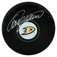 Teemu Selanne Signed Ducks Logo Hockey Puck (Schwartz) at PristineAuction.com