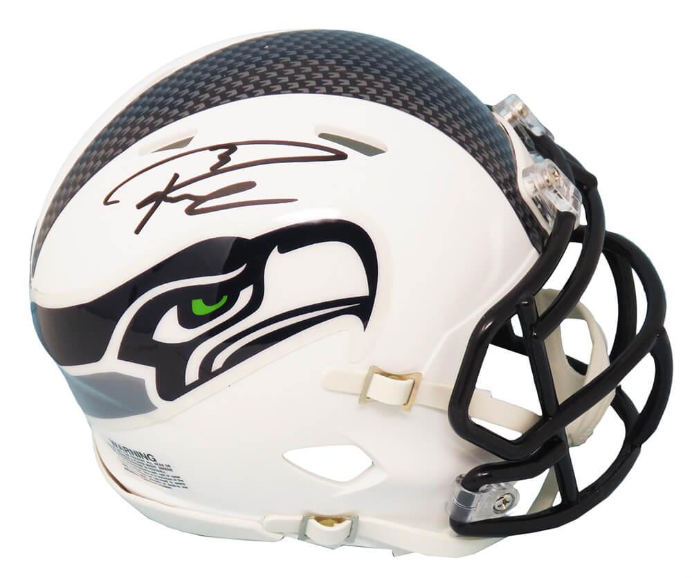 Russell Wilson Signed Seahawks Matte White Speed Mini Helmet (Wilson & Schwartz) at PristineAuction.com Russell Wilson Signed Seahawks Matte White Speed Mini Helmet (Wilson & Schwartz) at PristineAuction.com
