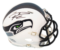 Russell Wilson Signed Seahawks Matte White Speed Mini Helmet (Wilson & Schwartz) at PristineAuction.com