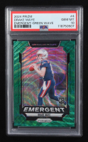 Drake Maye 2024 Panini Prizm Emergent Prizms Green Wave #4 RC (PSA 10) at PristineAuction.com