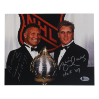 Bobby & Brett Hull Signed 8x10 Photo Inscribed "HOF 1983" & "HOF '09" (Beckett) at PristineAuction.com