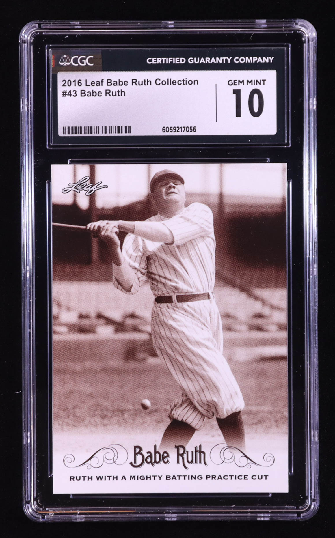 Babe Ruth 2016 Leaf Babe Ruth Collection #43 (CGC 10) at PristineAuction.com Babe Ruth 2016 Leaf Babe Ruth Collection #43 (CGC 10) at PristineAuction.com