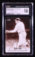 Babe Ruth 2016 Leaf Babe Ruth Collection #37 (CGC 10) at PristineAuction.com