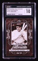 Babe Ruth 2016 Leaf Babe Ruth Collection Career Achievements #CA1 (CGC 10) at PristineAuction.com