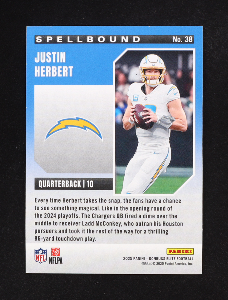 Justin Herbert 2025 Elite Spellbound #38 #069/799 at PristineAuction.com Justin Herbert 2025 Elite Spellbound #38 #069/799 at PristineAuction.com