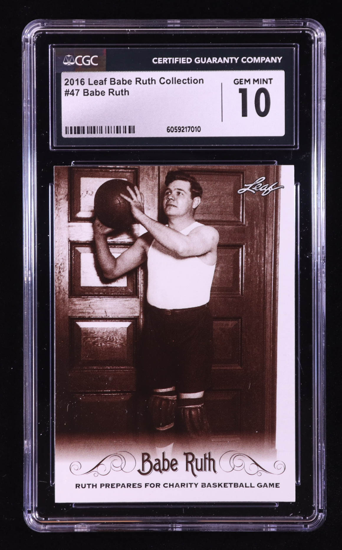 Babe Ruth 2016 Leaf Babe Ruth Collection #47 (CGC 10) at PristineAuction.com Babe Ruth 2016 Leaf Babe Ruth Collection #47 (CGC 10) at PristineAuction.com