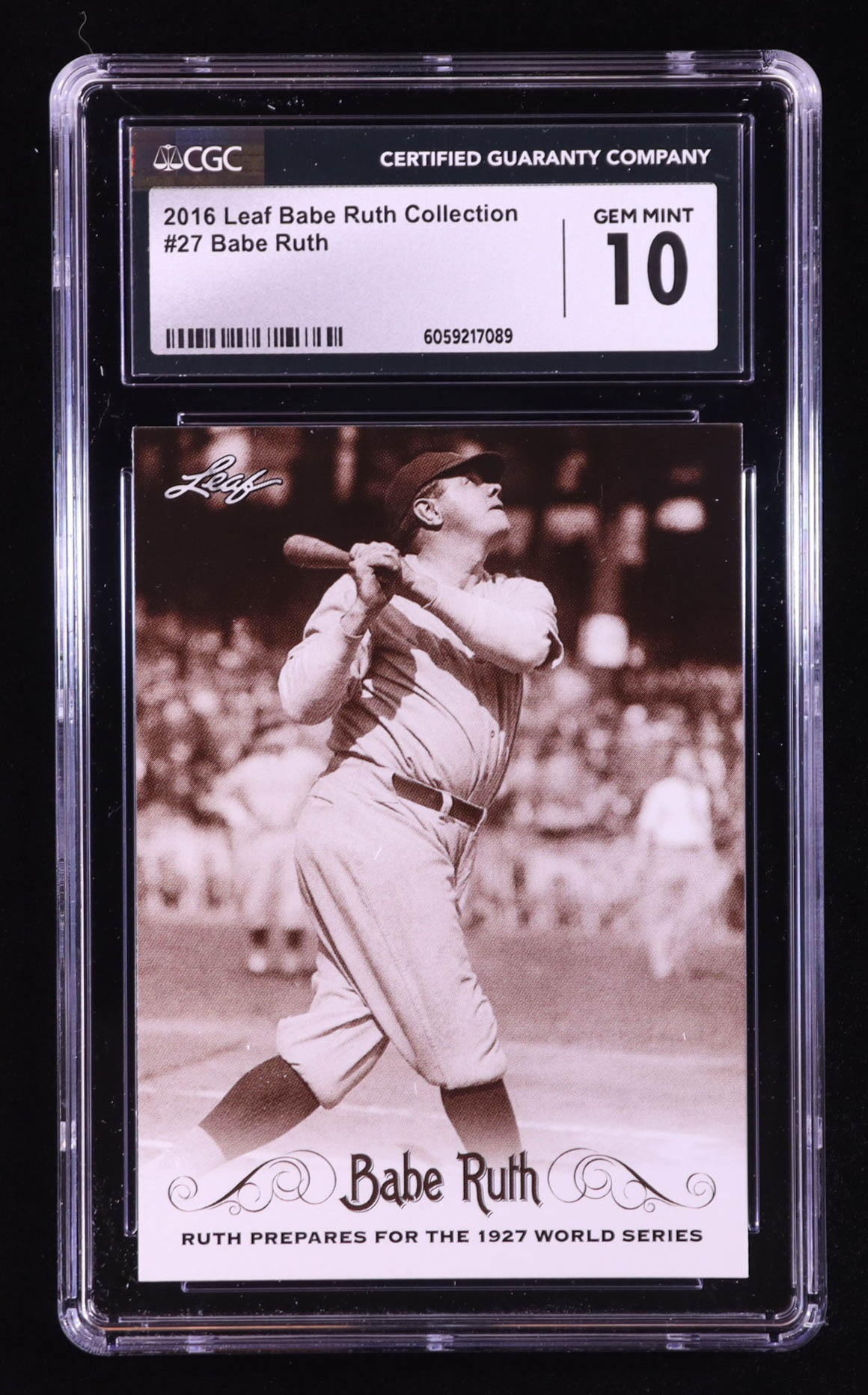 Babe Ruth 2016 Leaf Babe Ruth Collection #27 (CGC 10) at PristineAuction.com Babe Ruth 2016 Leaf Babe Ruth Collection #27 (CGC 10) at PristineAuction.com