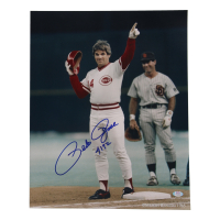Pete Rose Signed Reds 16x20 Photo Inscribed "4192" (PSA) at PristineAuction.com